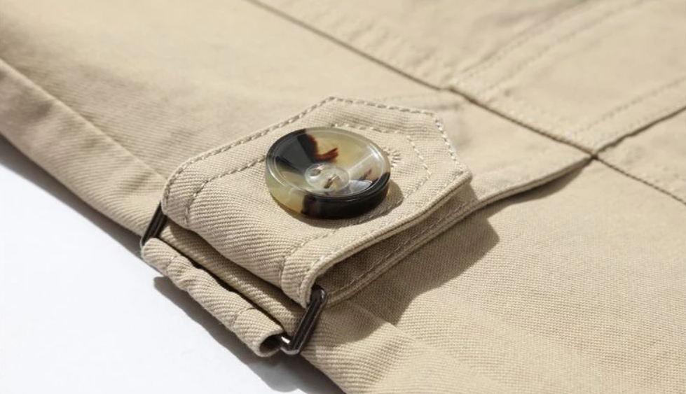 Herr Trenchcoat Dubbelknäppt Strukturerad Passform Mjuk Blandning 6