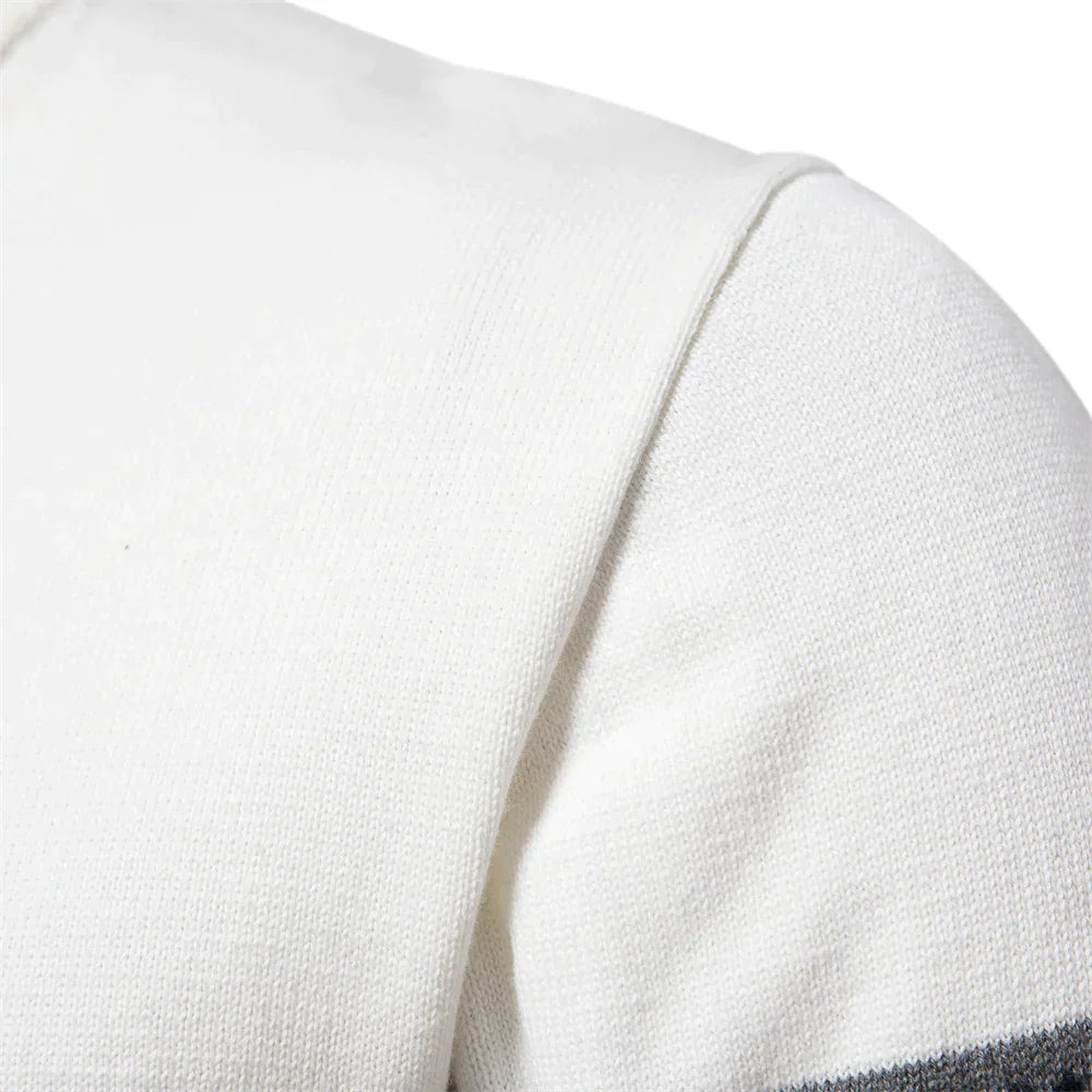 Herr Tröja Retro-Mönster Halv Dragkedja för Vintermode 2