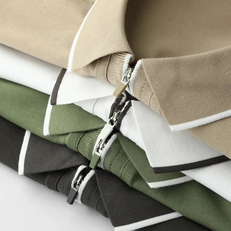 Herr Zip-Up Polo T-shirt 6