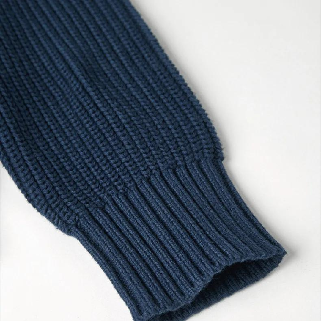 Herr Zip Neck Tröja med Ribbad Design 7