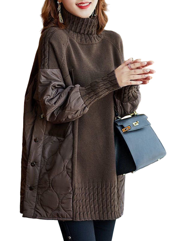 Herrarnas Turtleneck Tröja i Patchwork 0