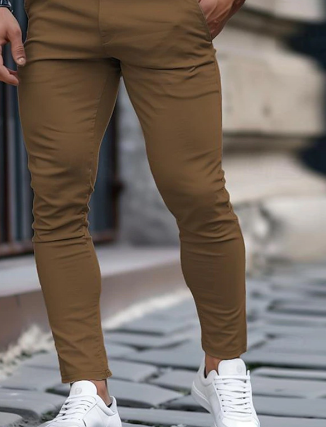 Herrbyxor Slim Fit Stretch Denim Med Fickor 7