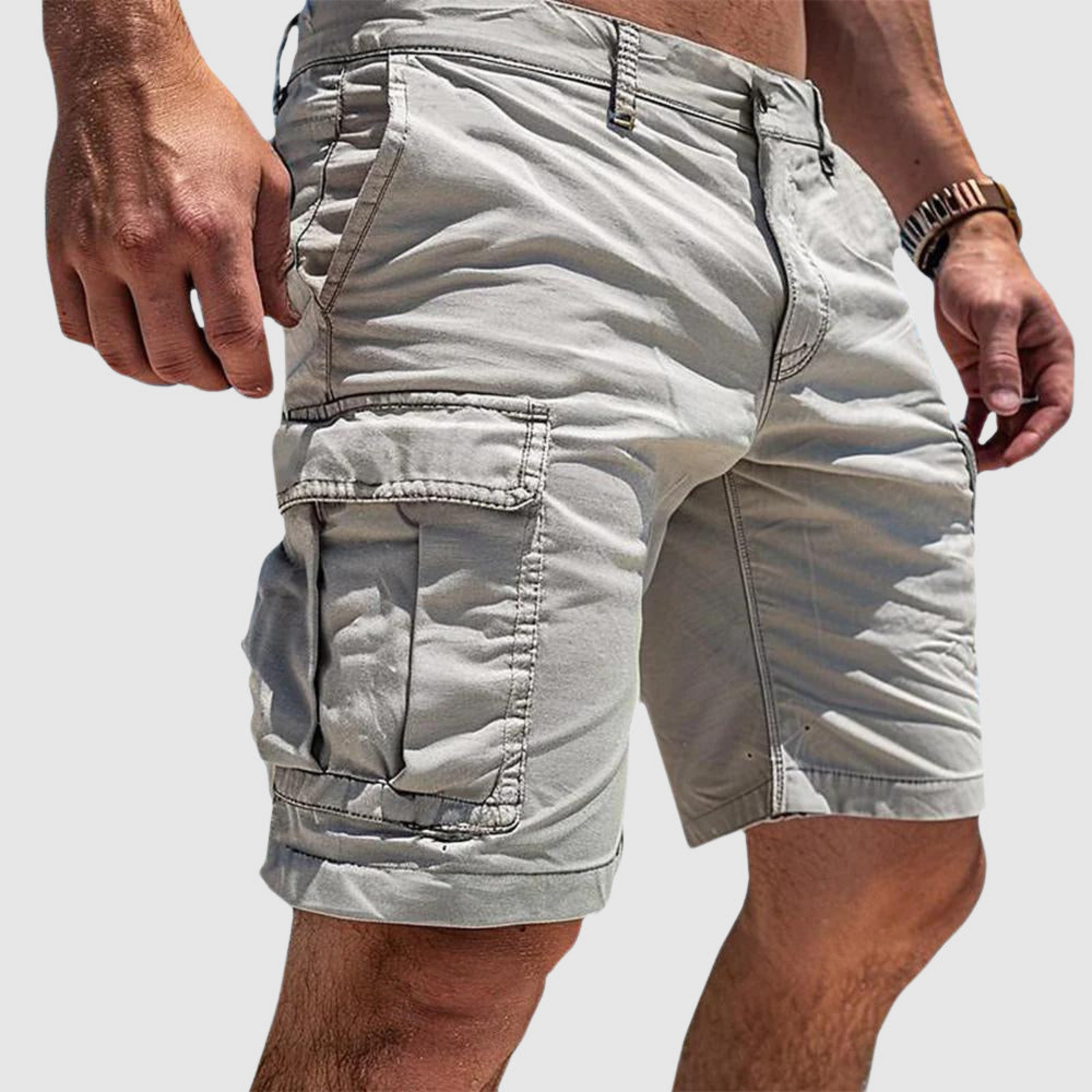 Herren Cargoshorts Avslappnad Stil med Flera Fickor 2