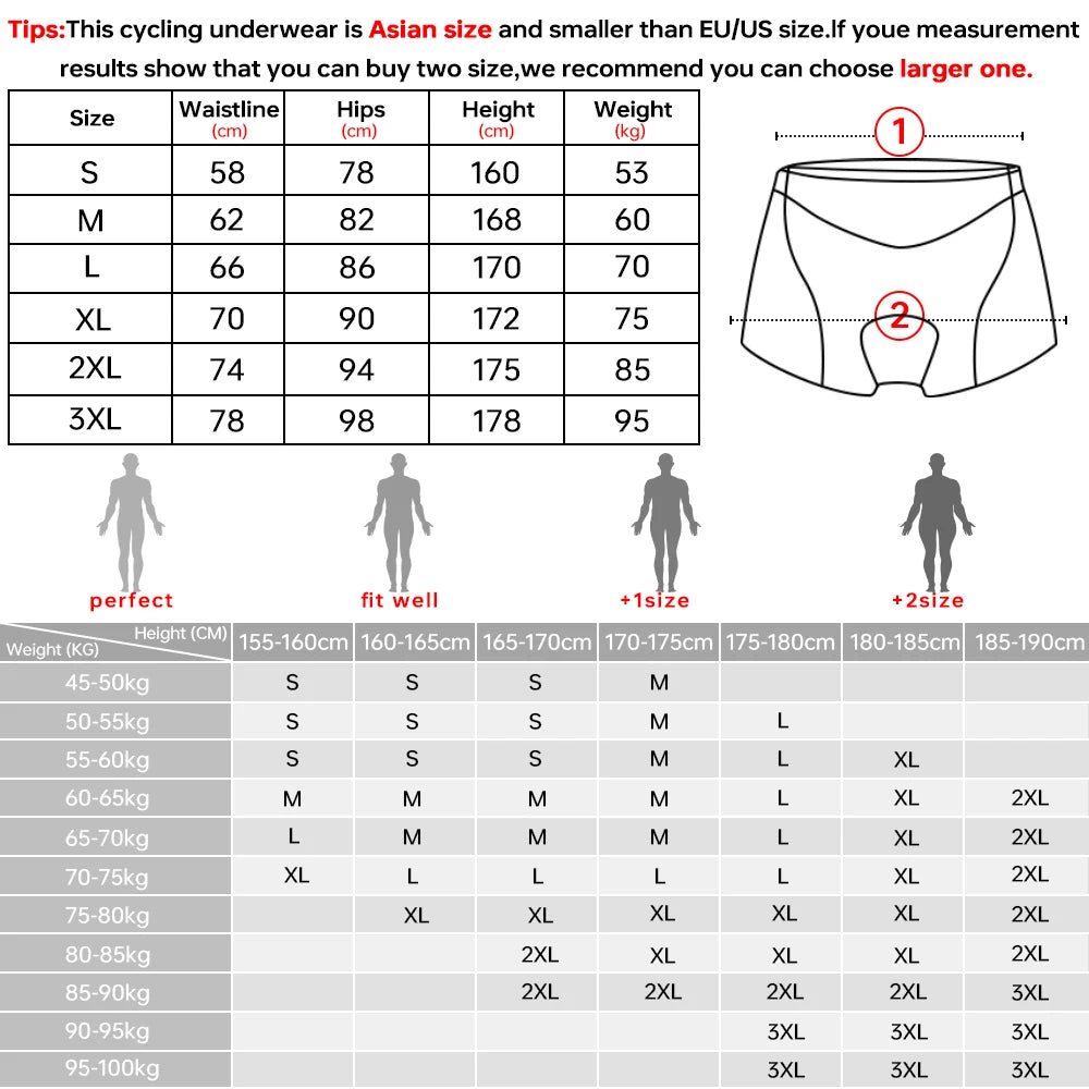 Herrens Cykelunderkläder MTB Boxer med 5D Gel Kuddar 5