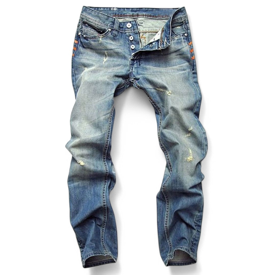 Herrens Denim Jeans Klassisk Stil Bomull 0