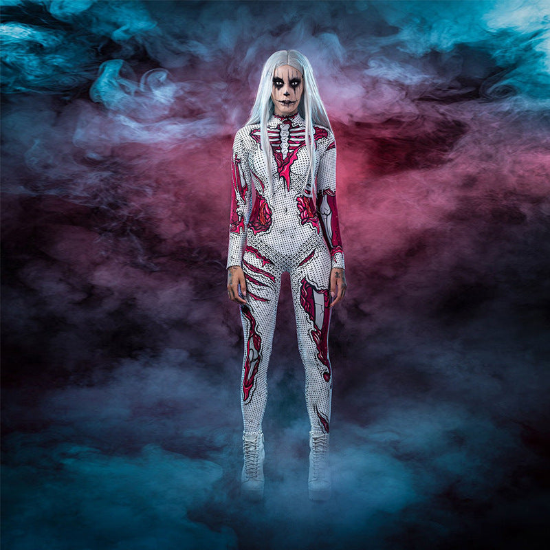 Herrens Halloween Kostym Skrämmande Tryck Polyester Helkropp 0