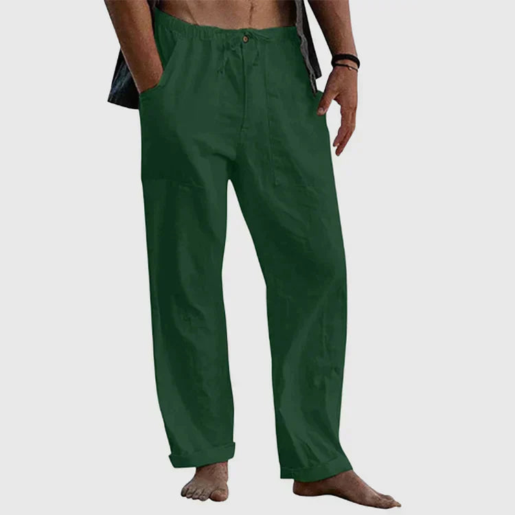 Herrens Linnebyxor Casual Stil 7