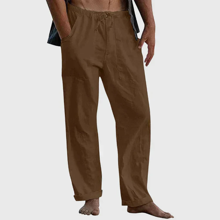 Herrens Linnebyxor Casual Stil 8