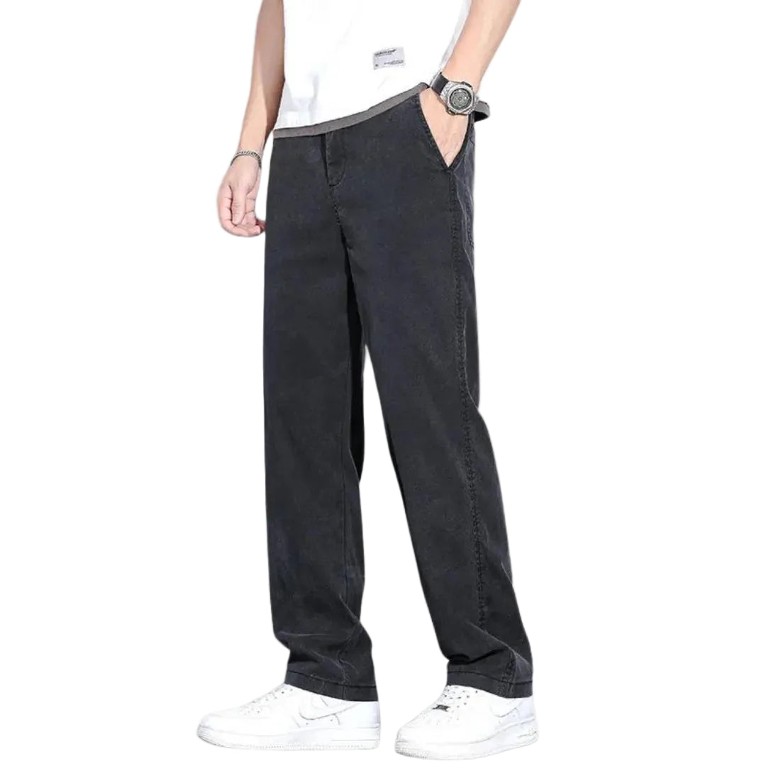 Herrens Raka Jeans med Breda Ben 0