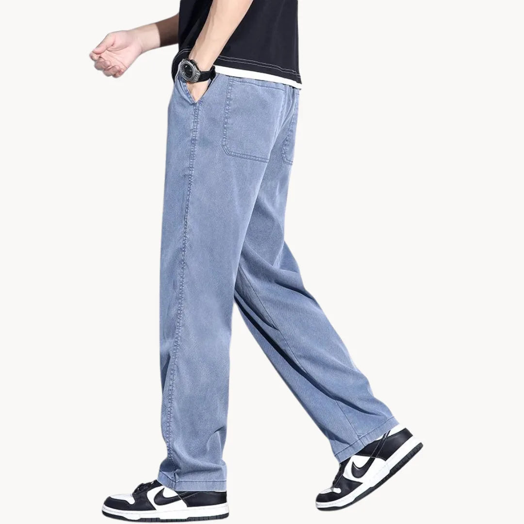 Herrens Raka Jeans med Breda Ben 7