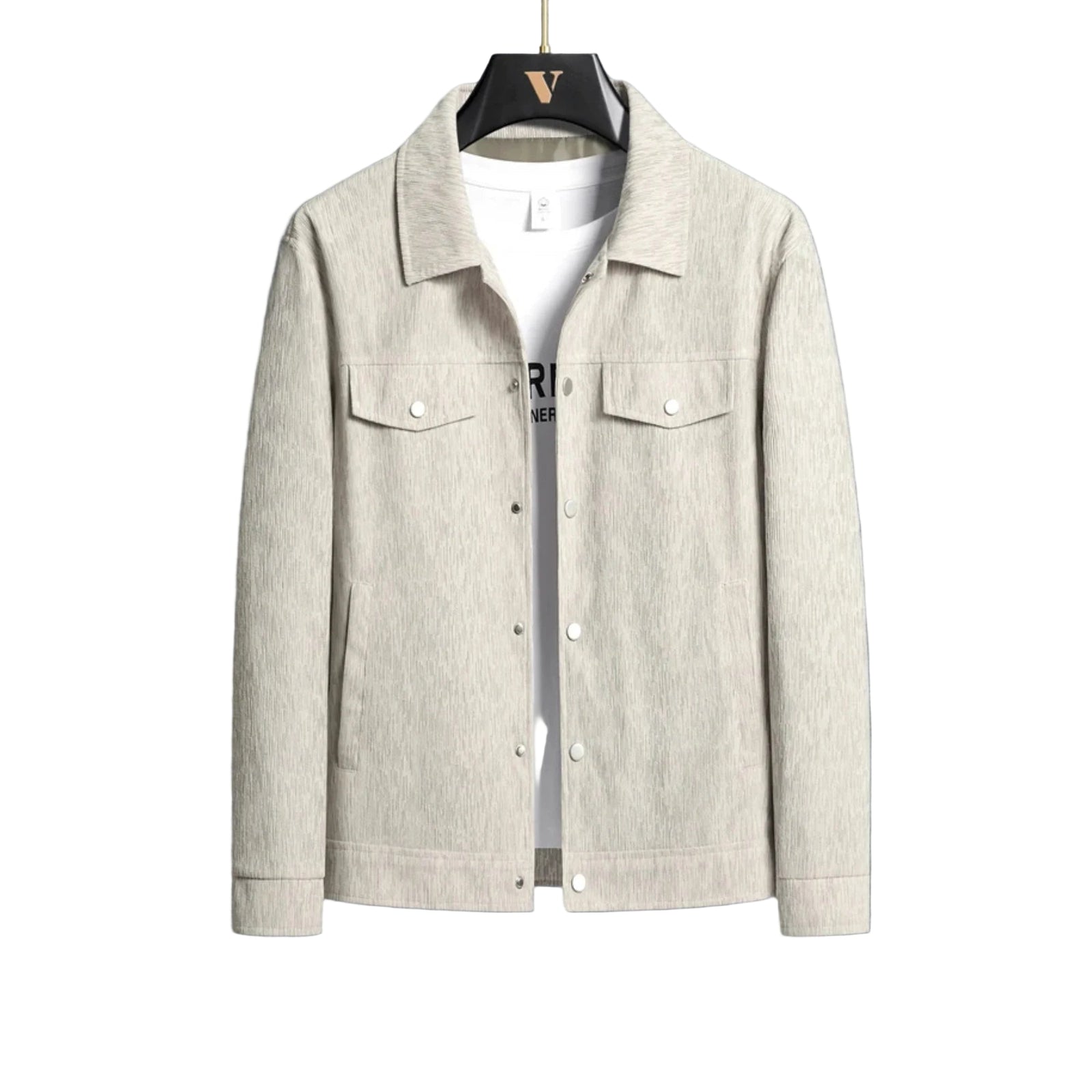 Herrens Sommarjacka med Ribbade Detaljer 0