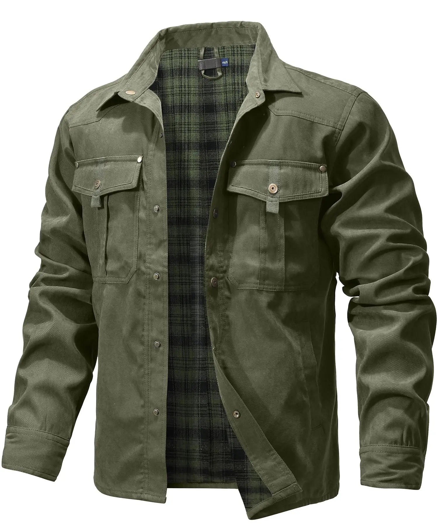 Herrjacka Flanell Fodrad Casual Skjorta Polyester 7