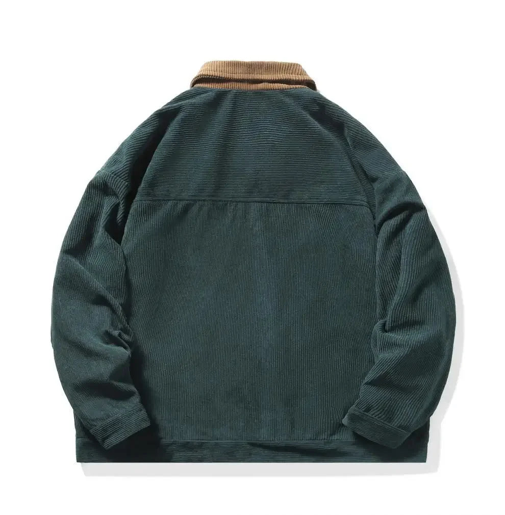 Herrjacka i Corduroy med Färgblock 3