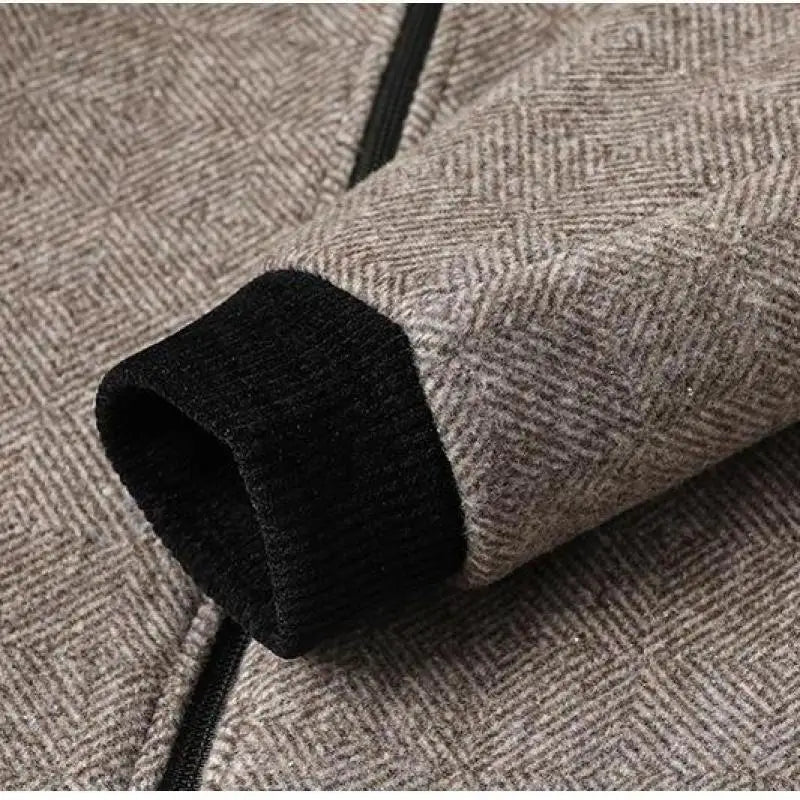 Herrkappa Slim Fit Herringbone Mönster Tidlös Design 3
