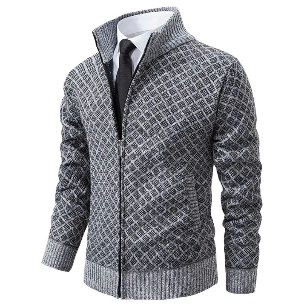 Herrkofta i jacquard med mjuk komfort 0