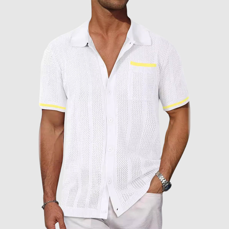 Herrpikétröja med Retro Stil 4