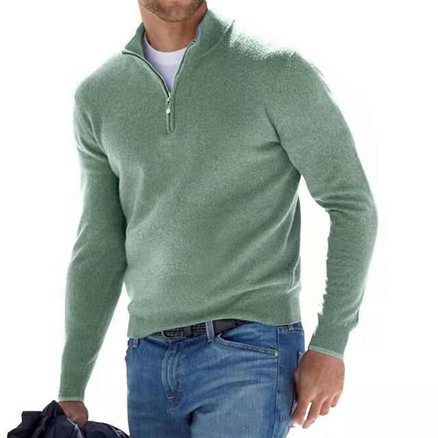 Herrpullover med V-hals i mjukt material 5