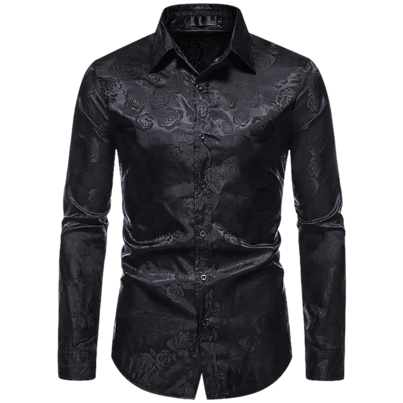 Herrskjorta Blommönster Långa Ärmar Mjuk Väva 1