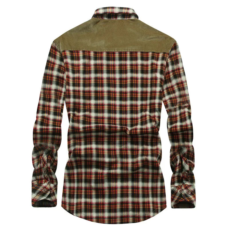 Herrskjorta Rutig Fleece Lång Ärmar för Vinter och Kontor 2