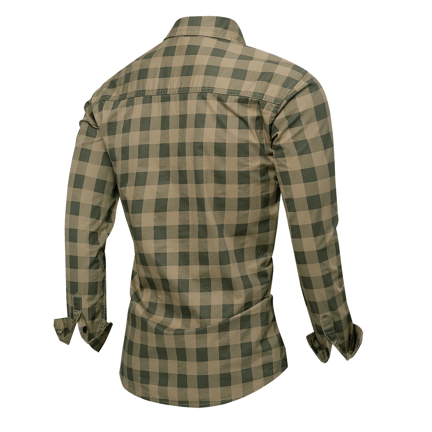 Herrskjorta Rutigt Mönster Långärmad 100% Bomull 2