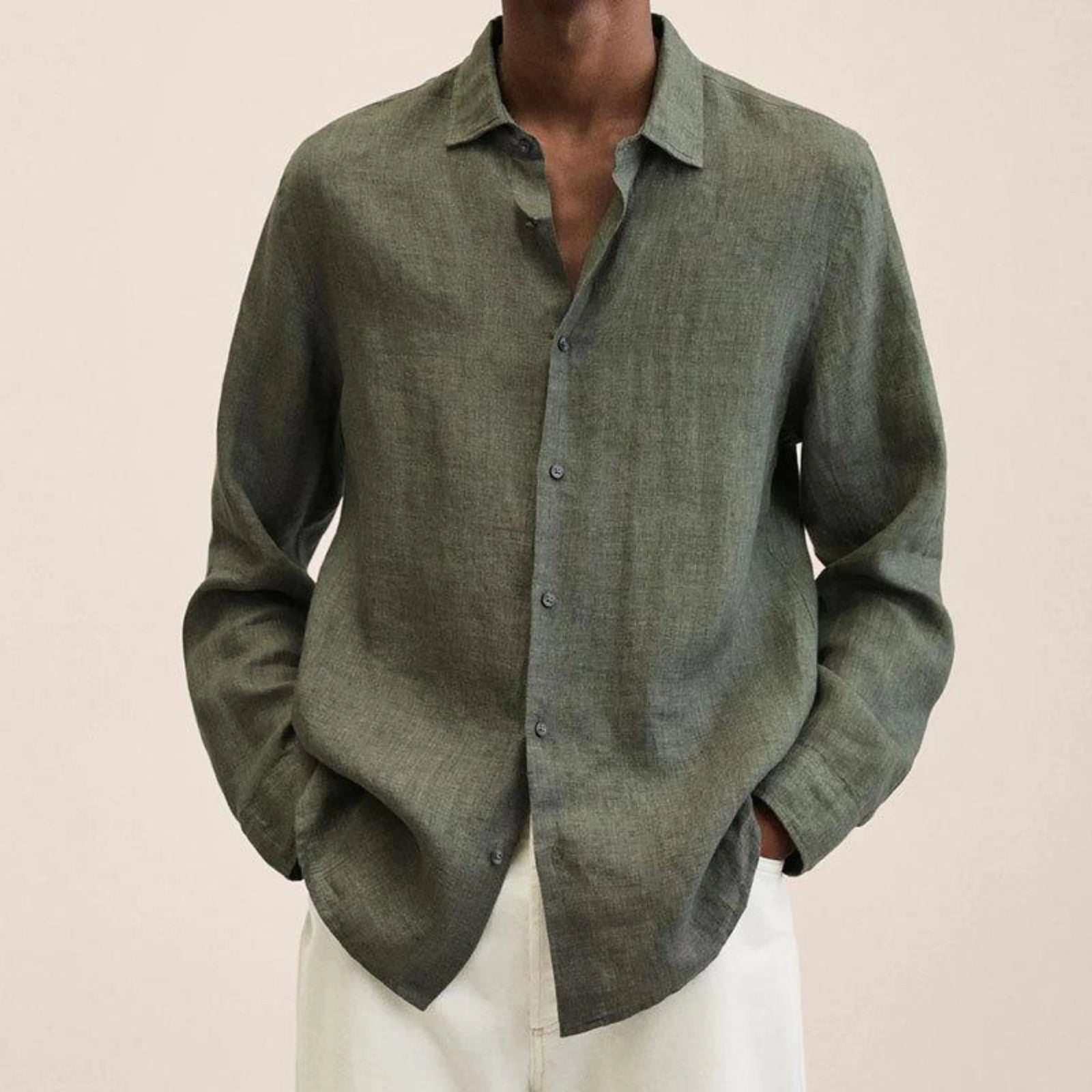 Herrskjorta Slim-fit Klassisk Stil 1