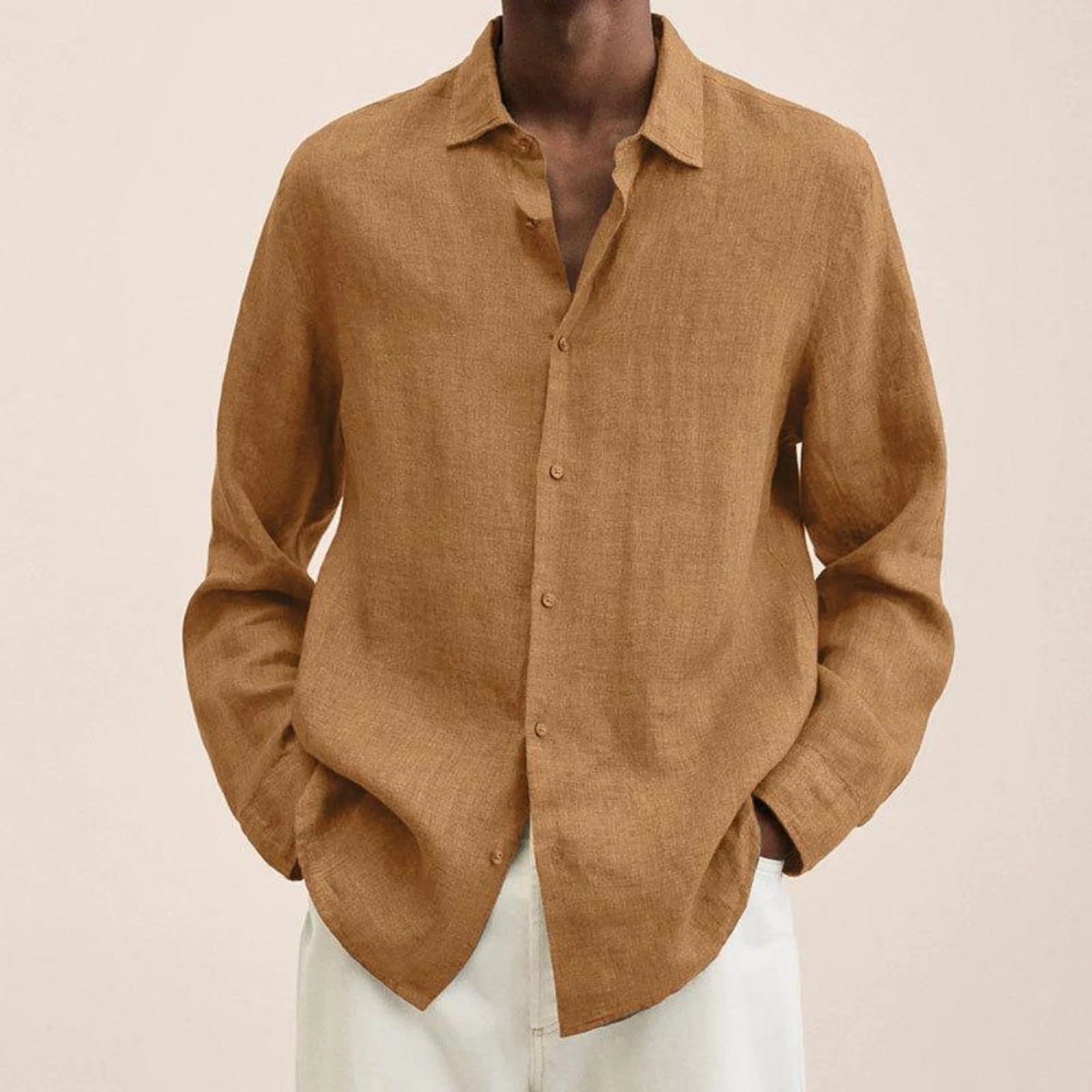 Herrskjorta Slim-fit Klassisk Stil 4