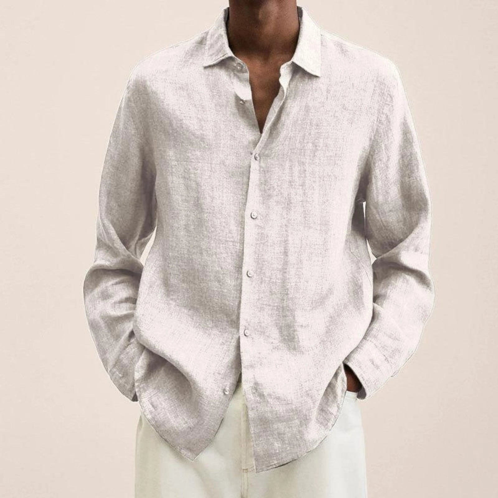 Herrskjorta Slim-fit Klassisk Stil 6