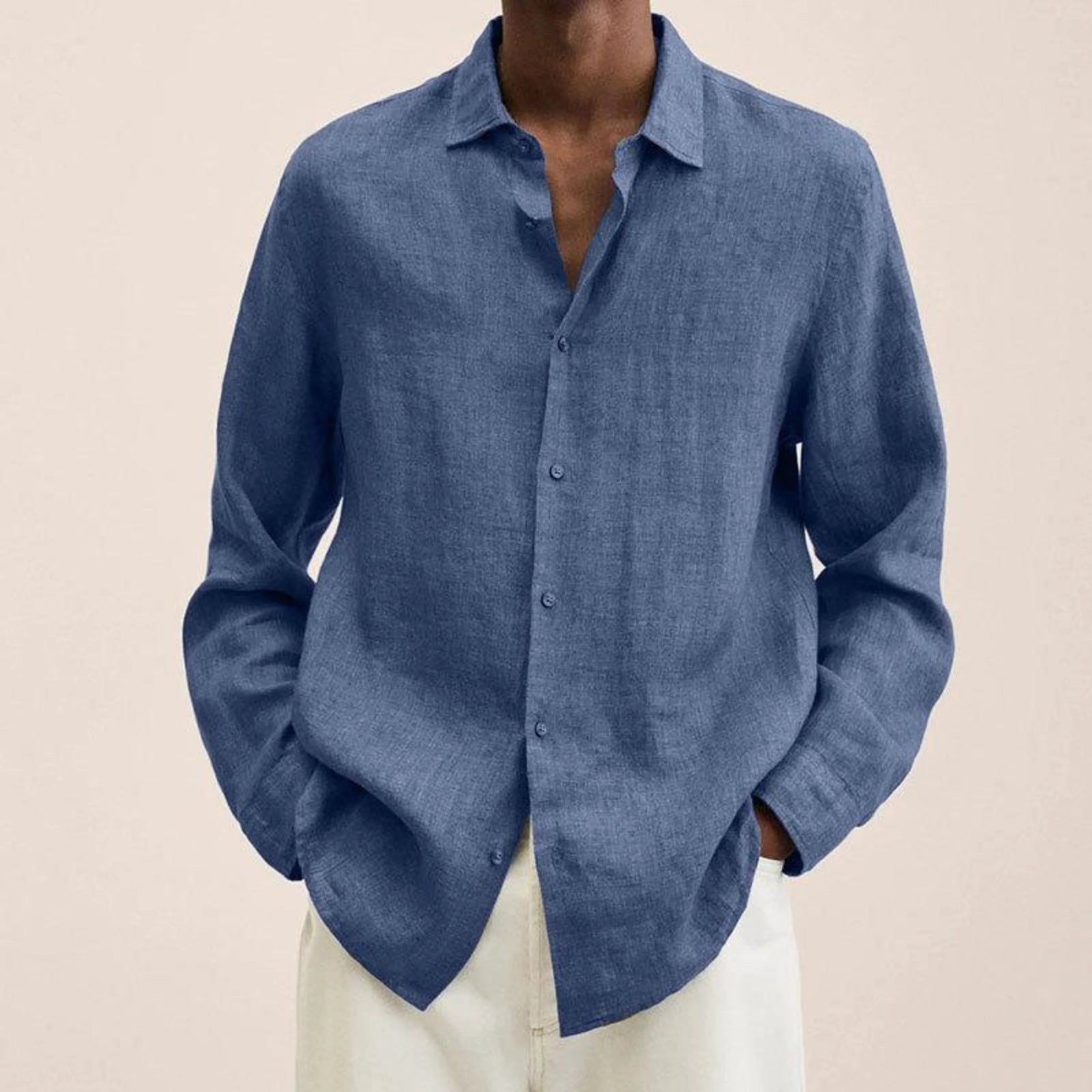 Herrskjorta Slim-fit Klassisk Stil 7