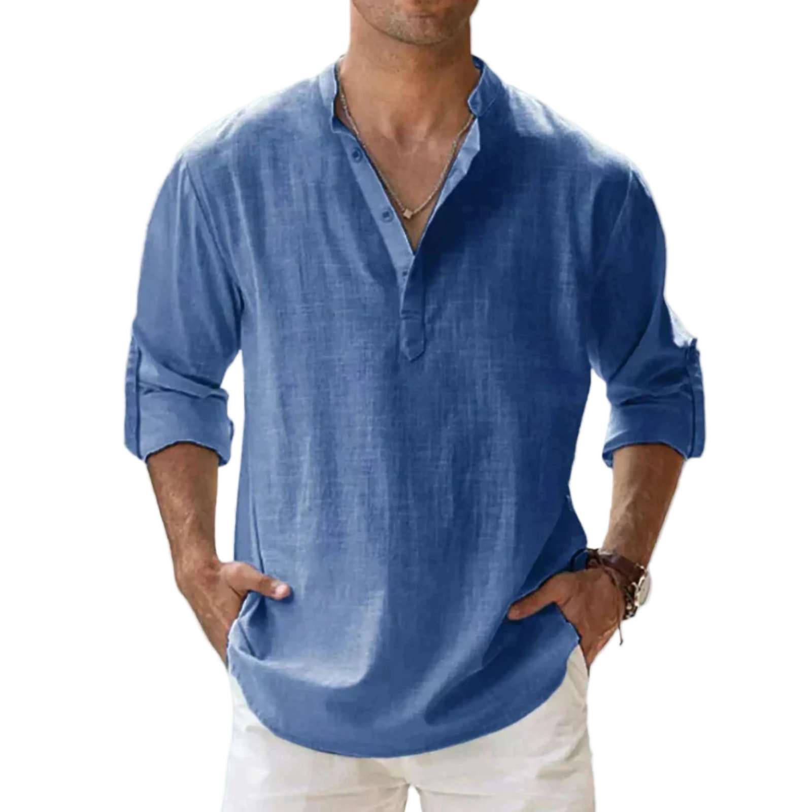 Herrskjorta Slim Fit Klassisk Stil 0