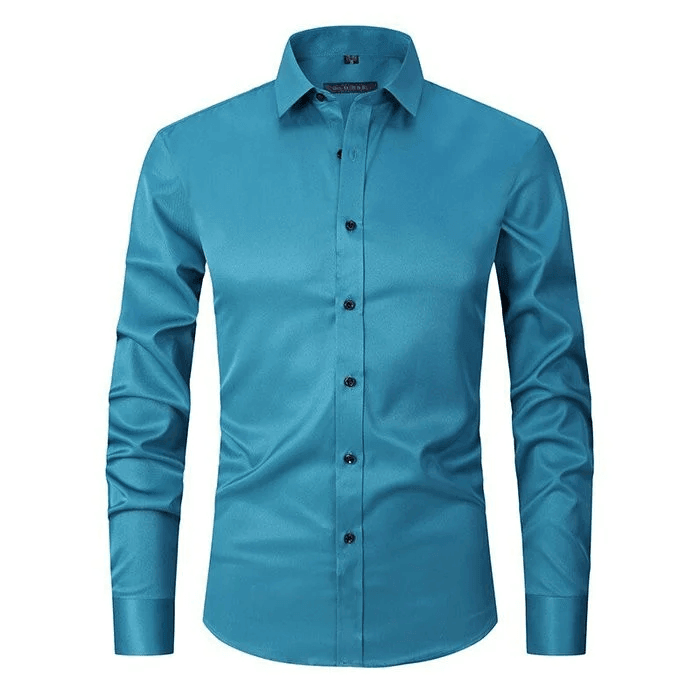 Herrskjorta Smart Casual Stretch Slim Fit Tyg 15