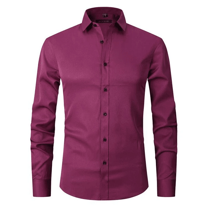 Herrskjorta Smart Casual Stretch Slim Fit Tyg 5