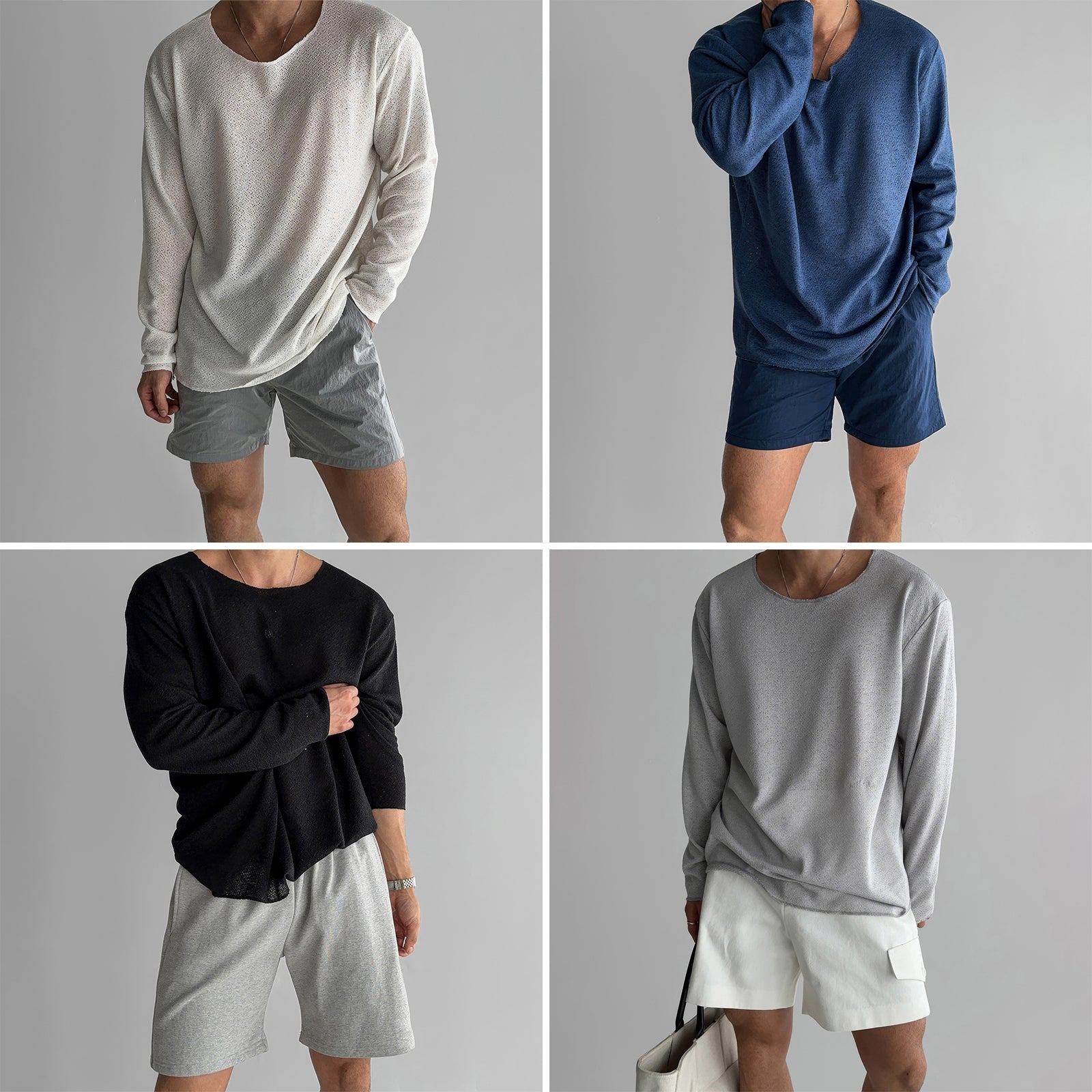Herrskjorta Stickad Casual Stil 4