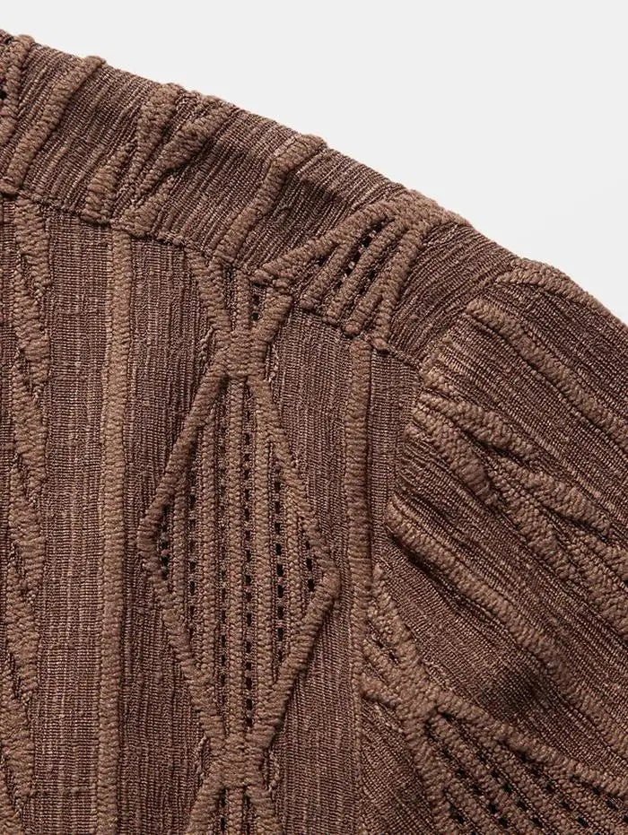 Herrskjorta med 3D-tryckt geometriskt mönster 4
