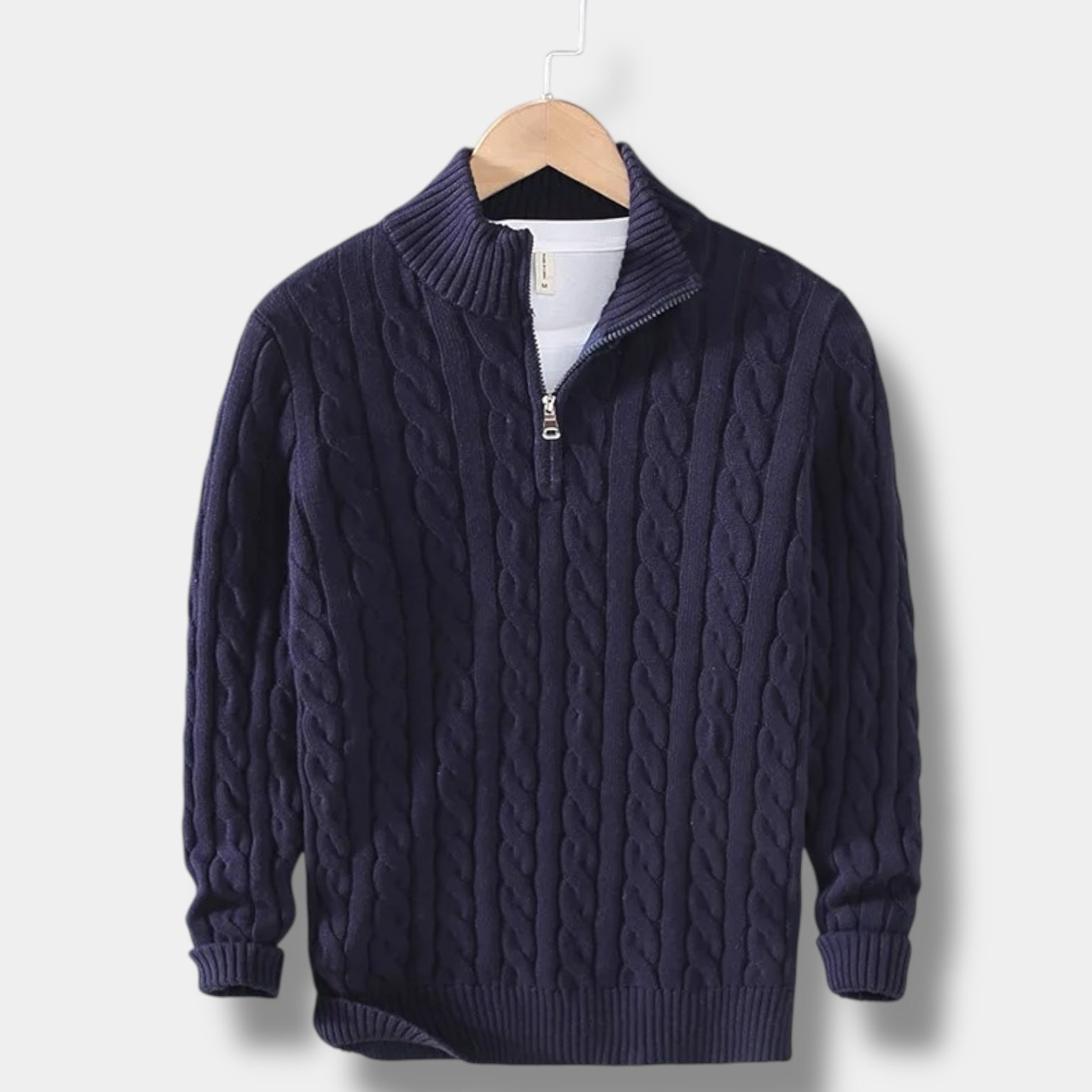 Herrtröja Mock Neck Jacquard Stilren 6