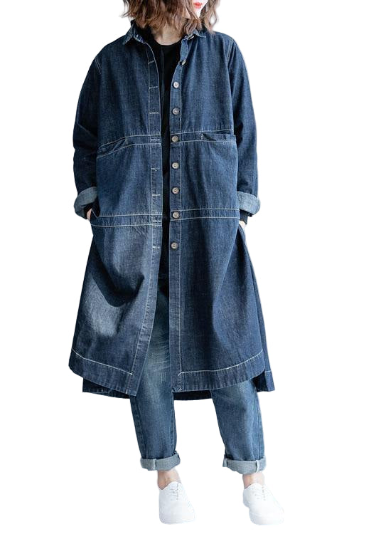 Jeansjacka Dam Lätt Denim med Öppen Sida 0