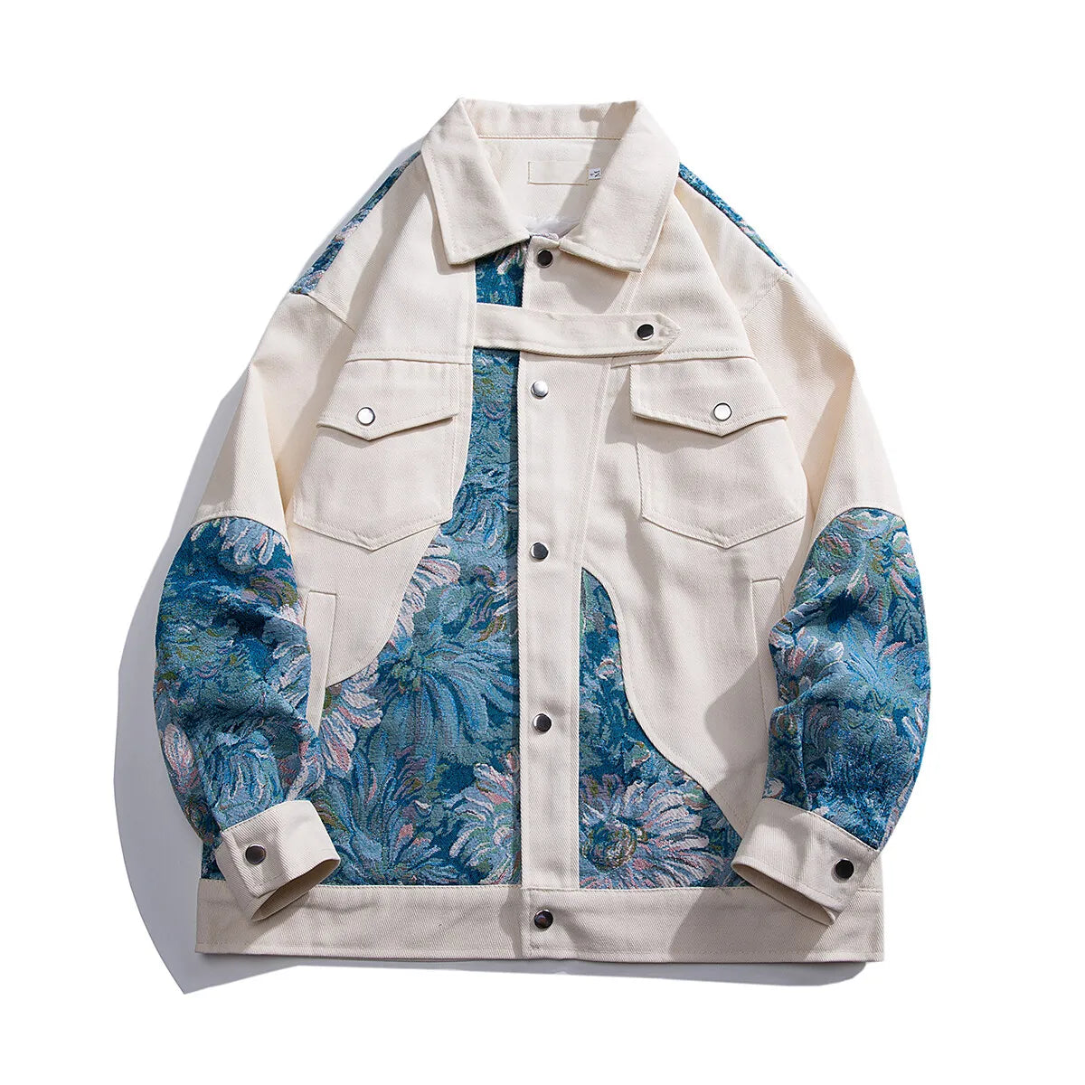 Jeansjacka Dam Oversized Med Broderade Detaljer 1