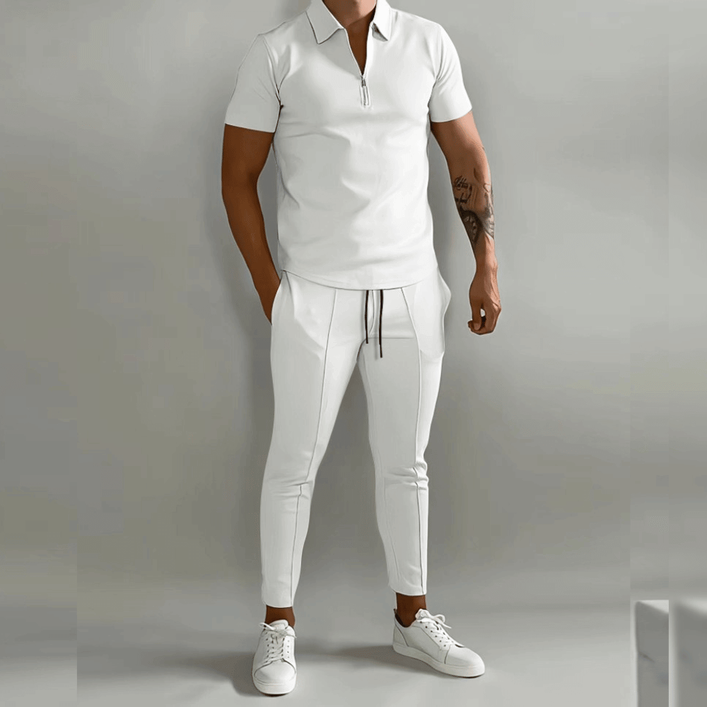 Variant image for Herr Joggingdräkt Set Slim Fit Polyester med Halv Dragkedja-29