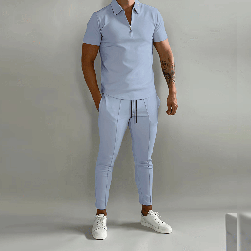 Variant image for Herr Joggingdräkt Set Slim Fit Polyester med Halv Dragkedja-8
