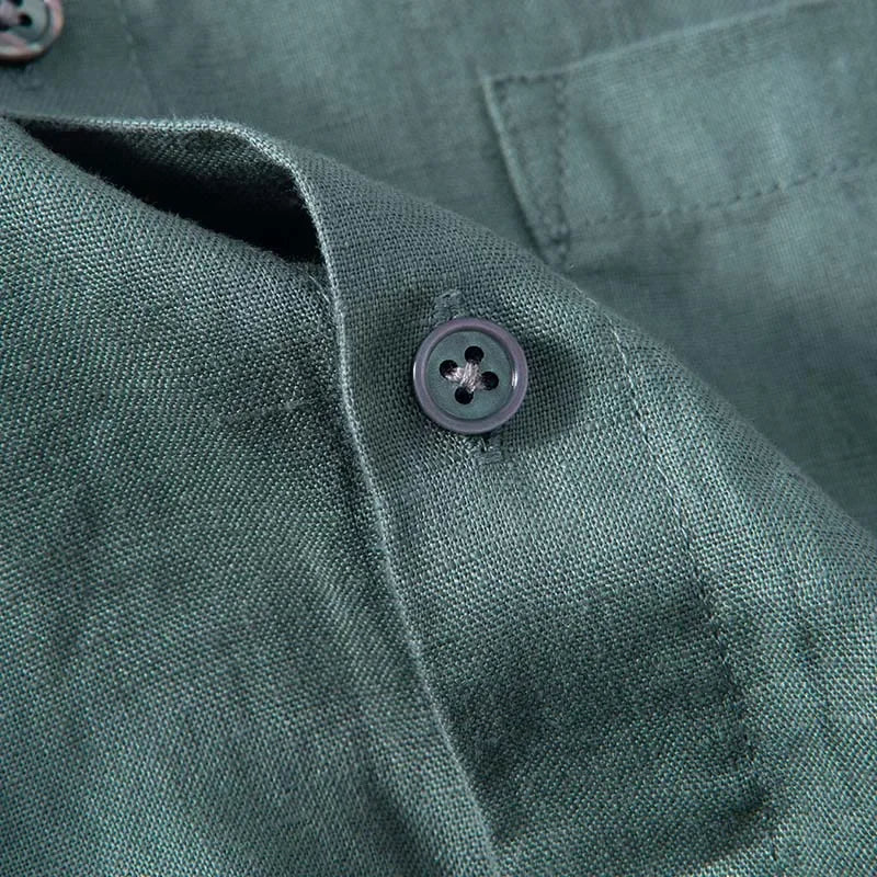 Mäns Avslappnad Skjorta Linne 100% 5