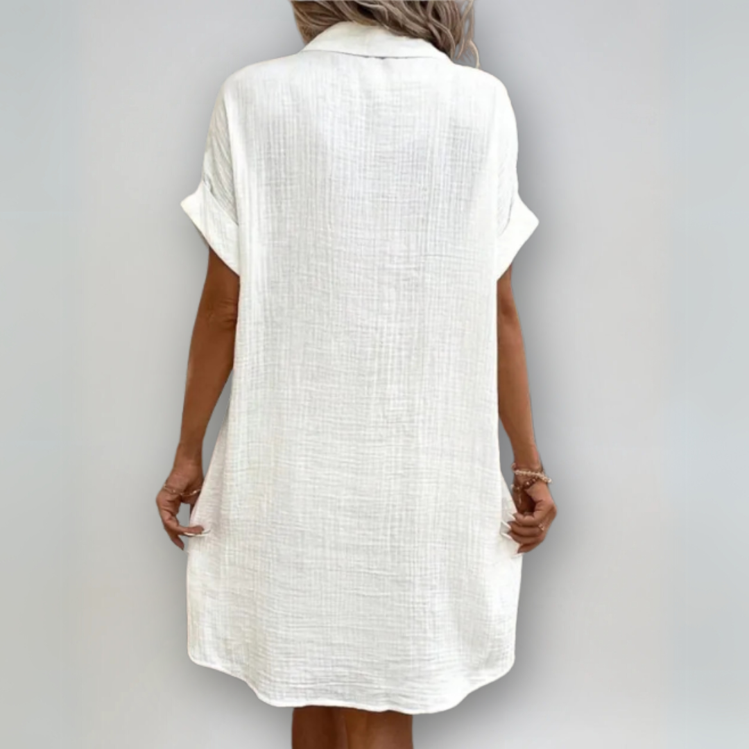 Kvinna Kortärmad Klänning Avslappnad Stil 1