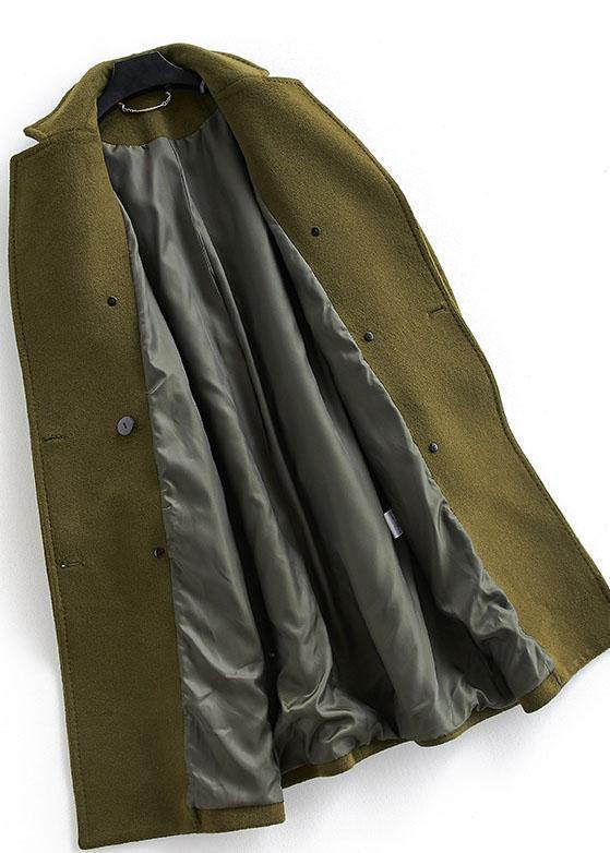 Kvinnojacka i Ull, Trendig Plus Size, Lång Dubbelknäppt 1