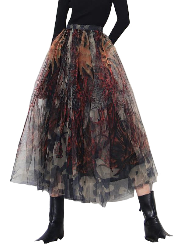 Kvinnors A-Linjeformade Tyllkjol med Spetsdetaljer 0