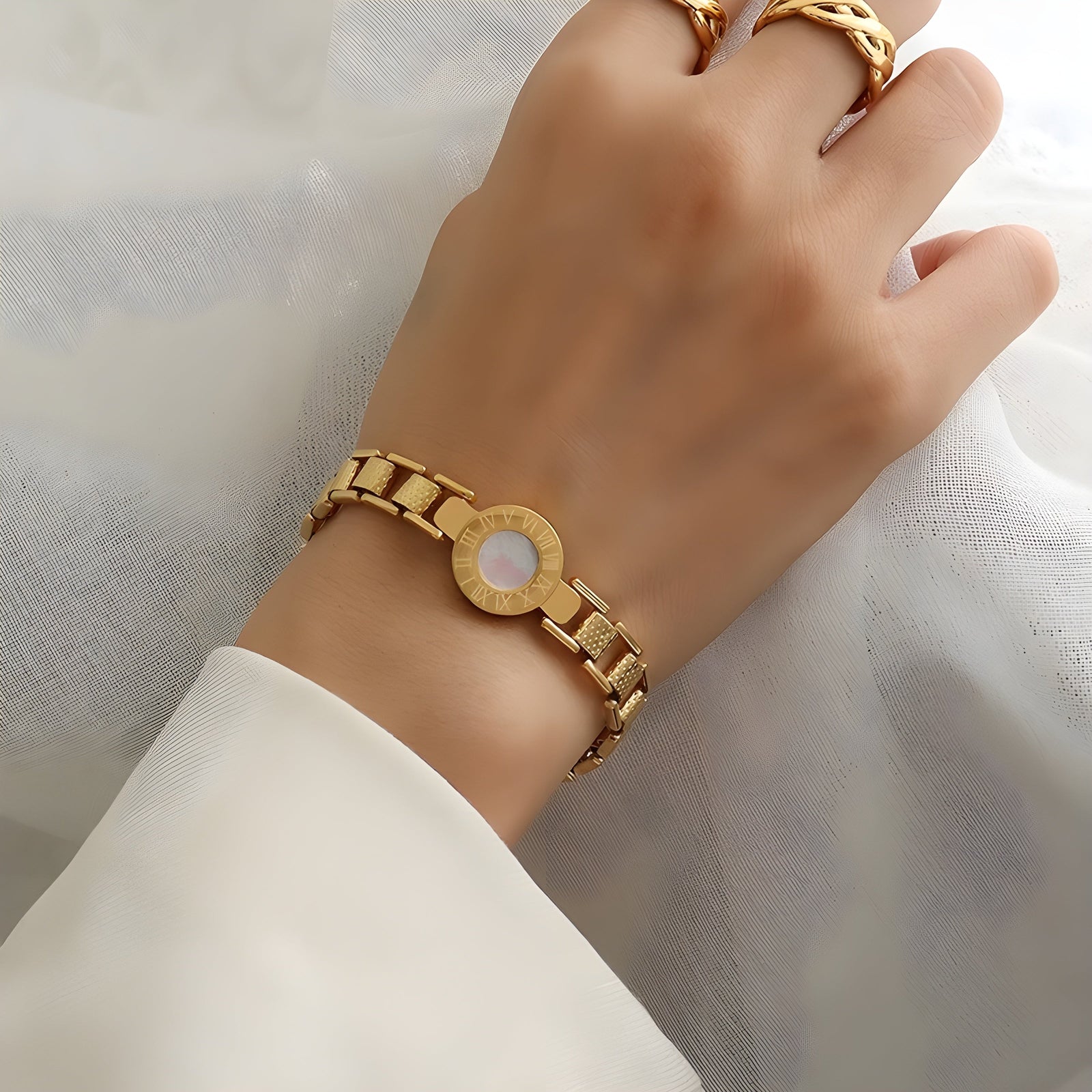 Kvinnors Armband Geometriskt Mönster med Romerska Siffror 1
