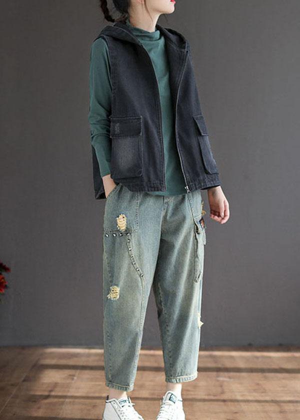 Kvinnors Ärmlös Höstväst i Patchwork Stil 2