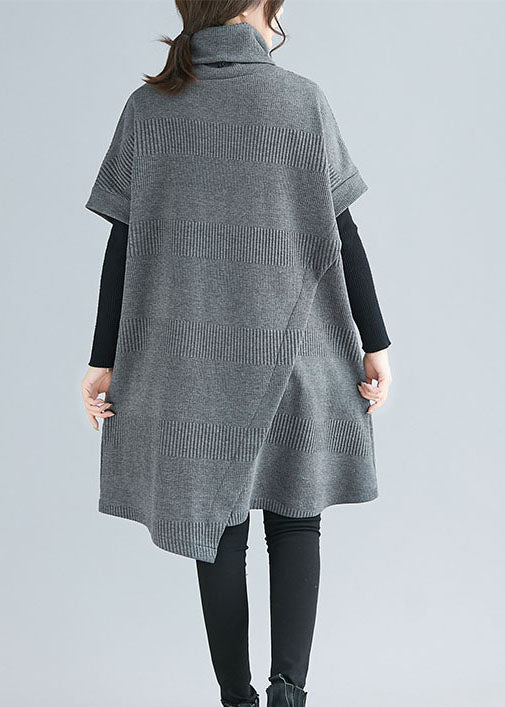 Kvinnors Asymmetrisk Klänning med Turtle Neck 4