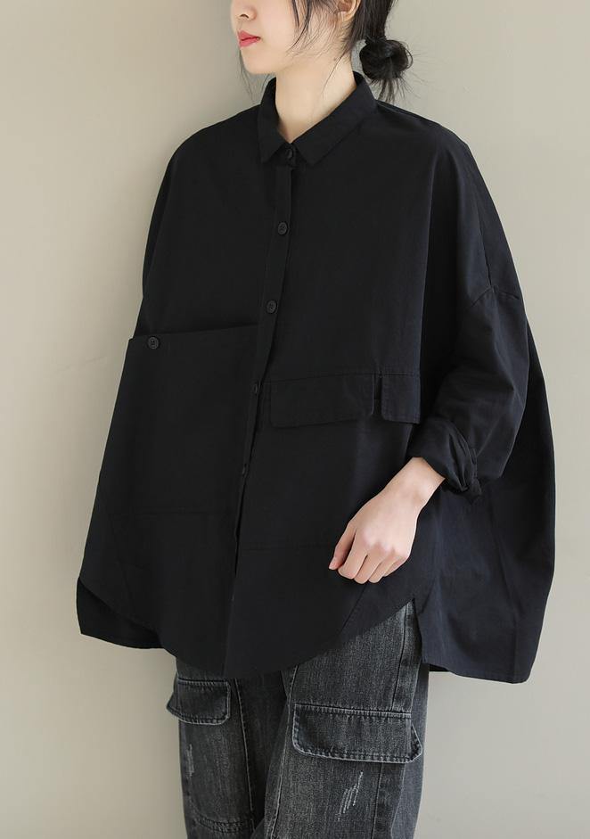 Kvinnors Asymmetrisk Kort Blus med Krage 1