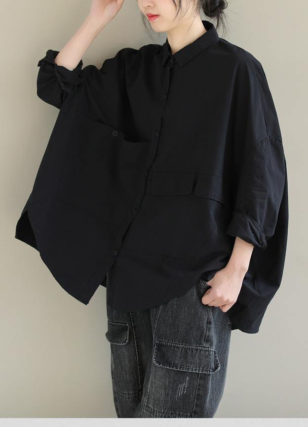 Kvinnors Asymmetrisk Kort Blus med Krage 7