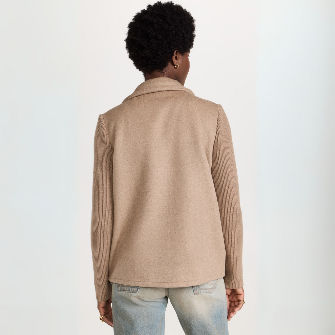 Kvinnors Blazer Kappa Stickad Materialblandning 2