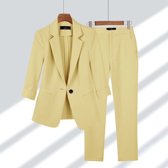 Kvinnors Blazer och Byxensemble Modern Stil 4