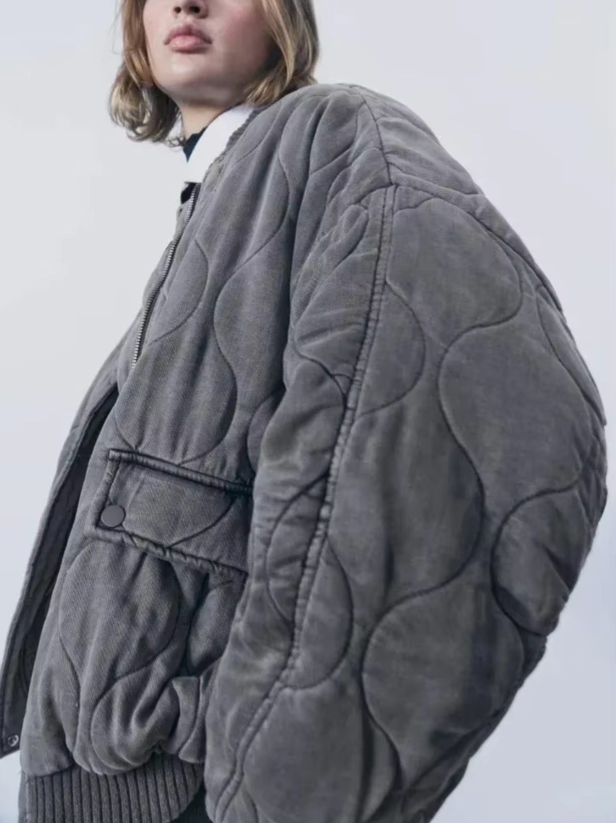 Kvinnors Bomullsjacka med Rund Hals 2